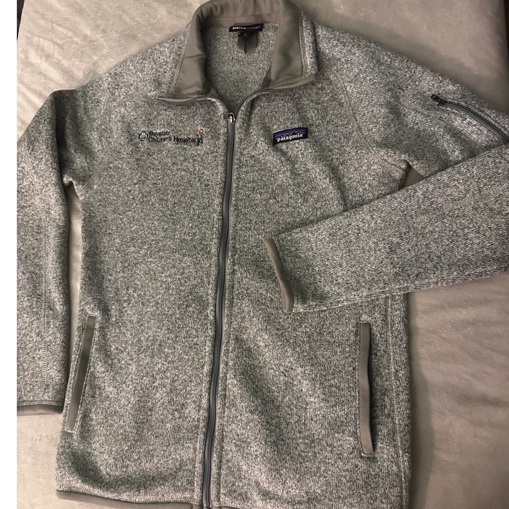 Patagonia Better Sweater Full Zip Jacket Grey Heather Baystate Logo Womens M